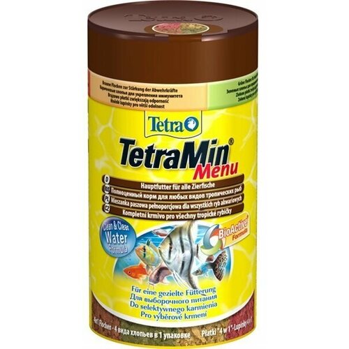 Tetra menu 4 вида корма для рыб Хлопья 100мл