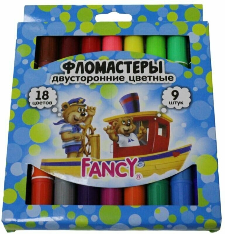 Набор двухсторонних фломастеров Action! FANCY CREATIVE 9 штук 18 цветов