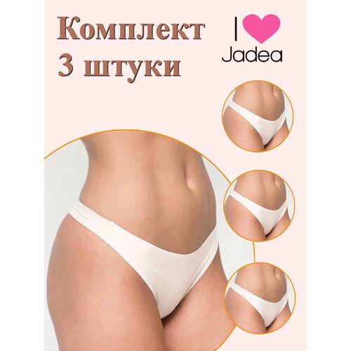 Трусы стринги Jadea, заниженная посадка, бесшовные, размер 4, мультиколор, 3 шт.