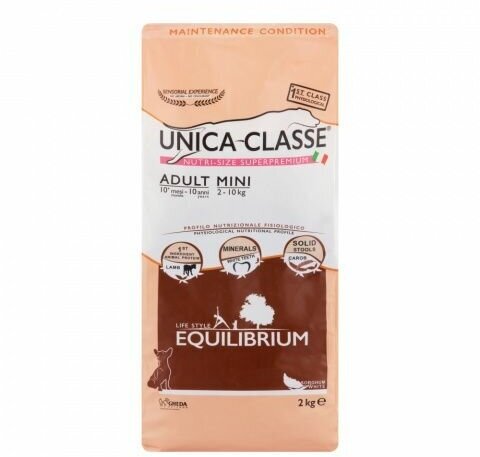 UNICA Adult Mini Equilibrium сухой корм для собак мелких пород с ягненком, 2 кг