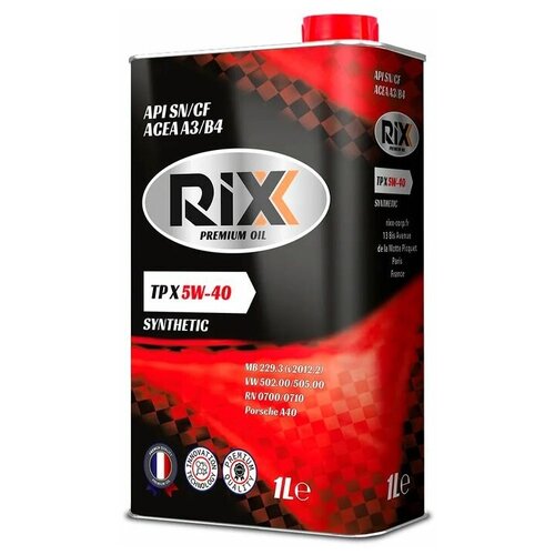 Масло моторное RIXX TP X синтетическое 5W-40 SN/CF (1 л)
