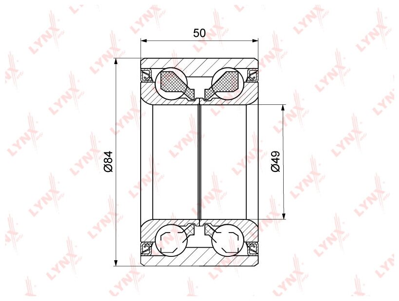 Комплект подшипника ступицы колеса зад LYNXauto WB-1341