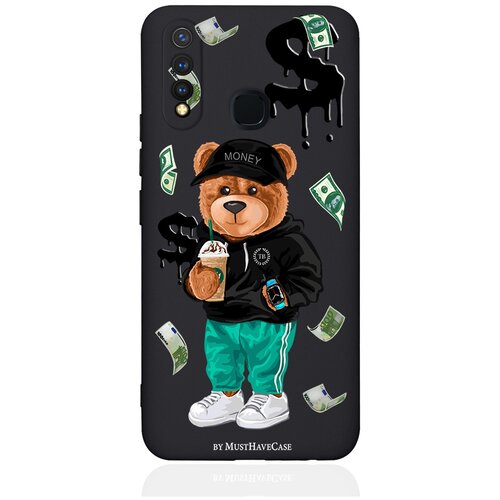 Черный силиконовый чехол MustHaveCase для Vivo Y19/U3 Tony Bear/ Мишка Тони