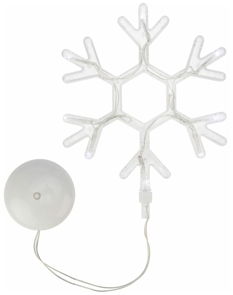 Фигура светодиодная «Снежинка» на присоске с подвесом d 17 см цвет белый NEON-NIGHT