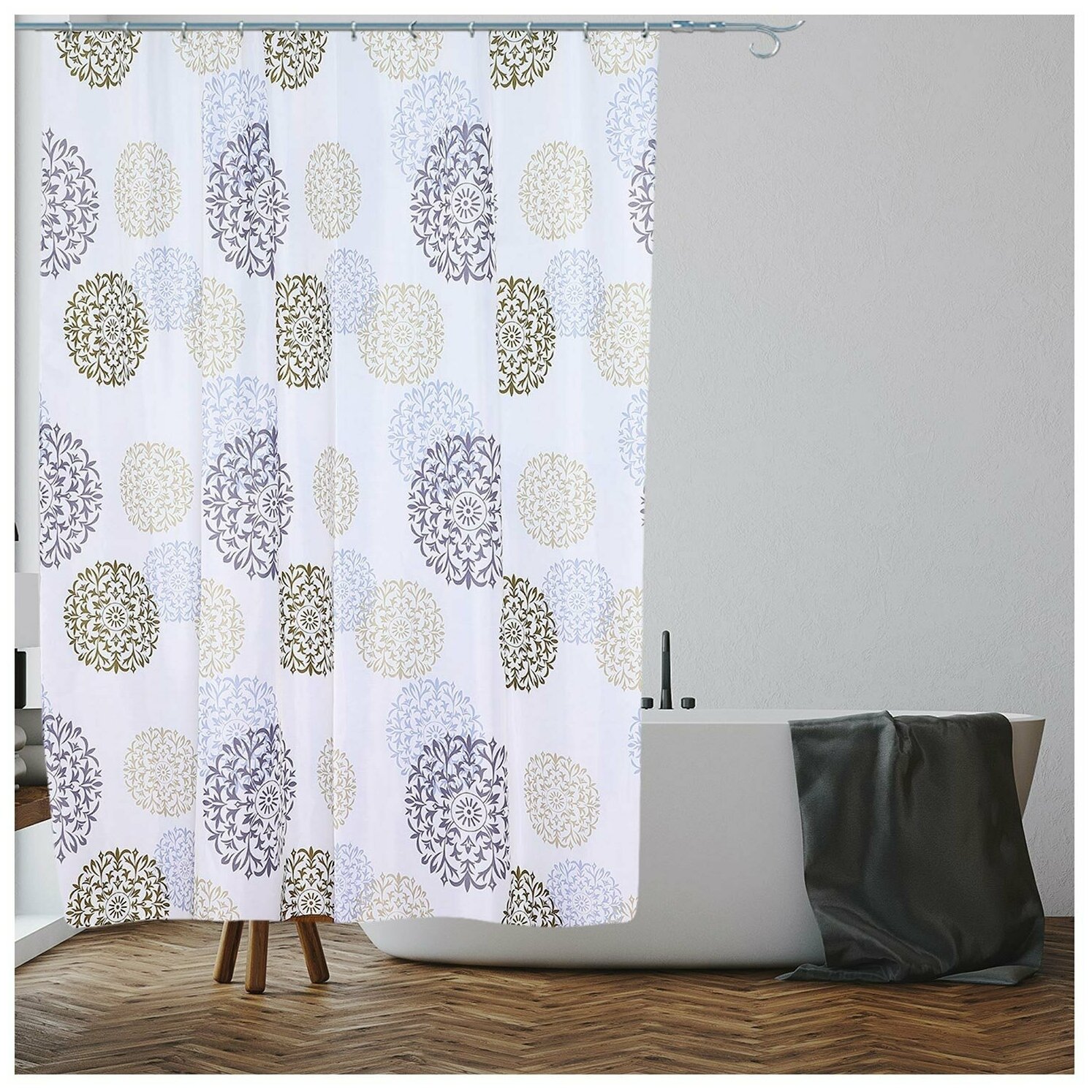 фото Штора для ванной комнаты 180х180 с кольцами PERFECTO LINEA Harmony