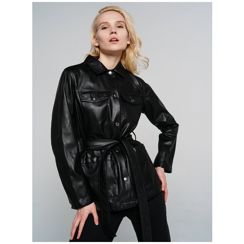 фото Куртка из экокожи твое a7290 размер xs, черный, women