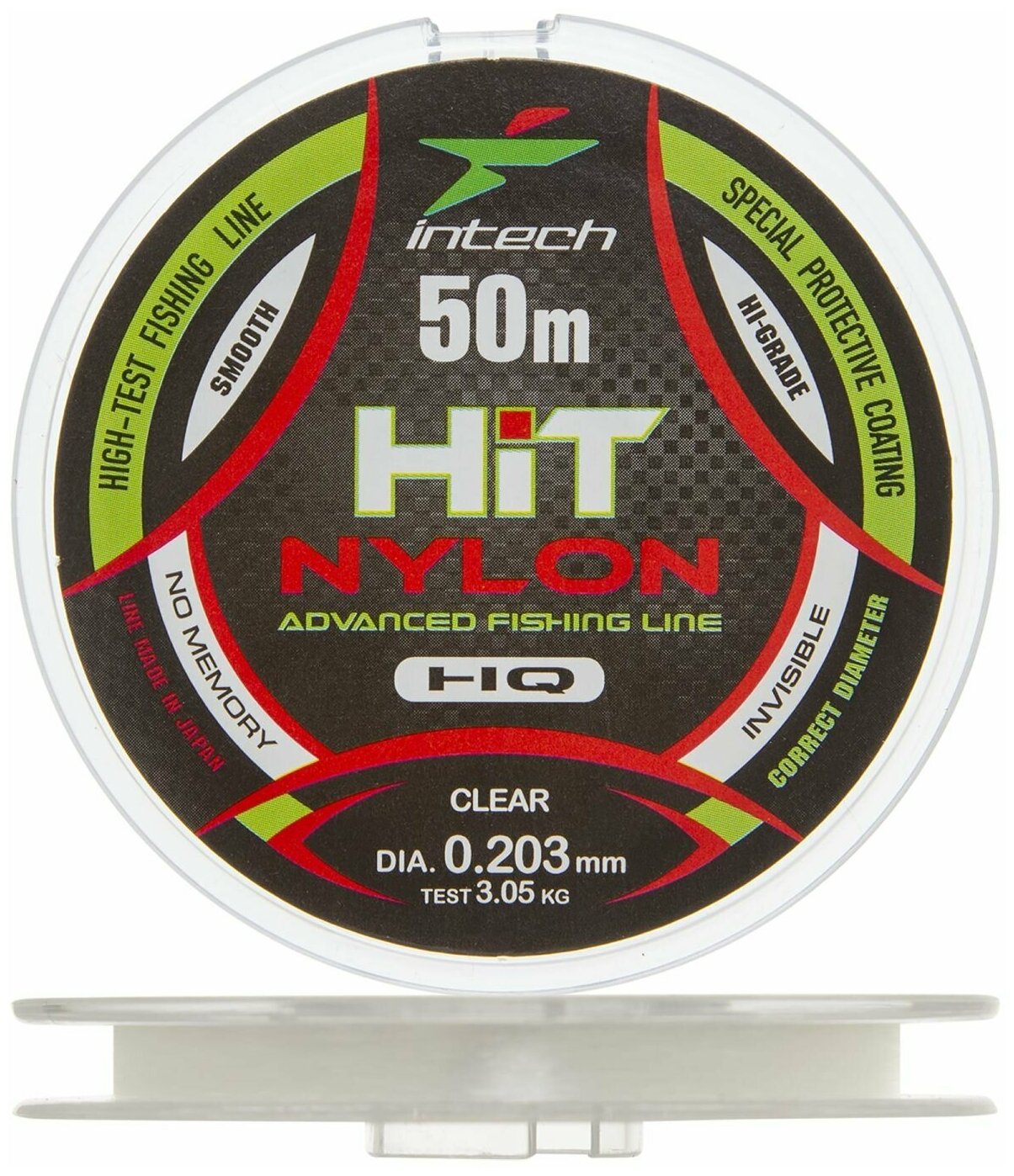 Леска монофильная для рыбалки Intech Hit Nylon 0,203мм 50м (clear)