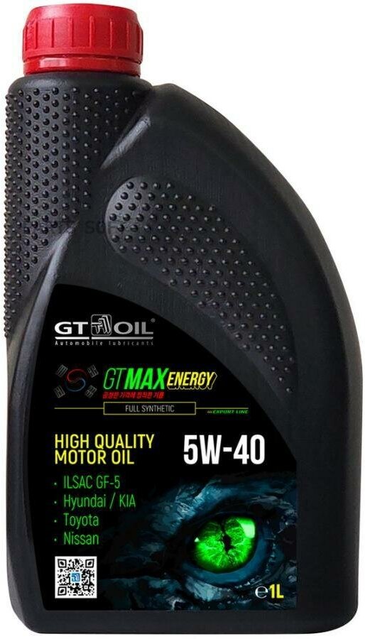 GT OIL 8809059410639 Масо GT Max Energy SAE 5W-40 API SN 1