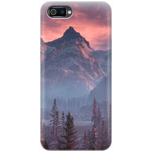 фото Re:pa накладка transparent для oppo a1k / realme c2 с принтом "лес, горы, зарево"