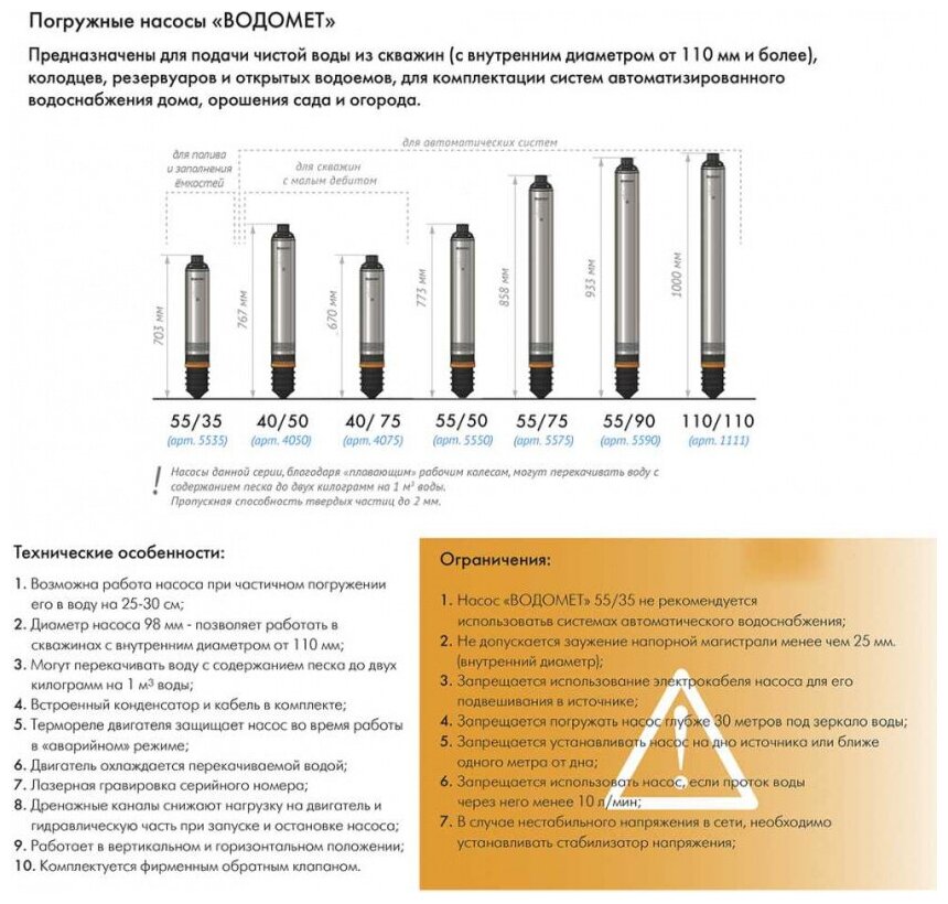 Насос погружной Джилекс Водомет 55/75 (обратный клапан) - фотография № 9