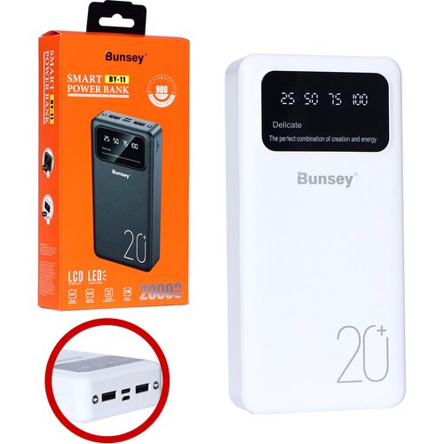 Power bank Bunsey BY-11 20000mAh Type-CMicroLED DisplayLED-фонарик белый 150000₽