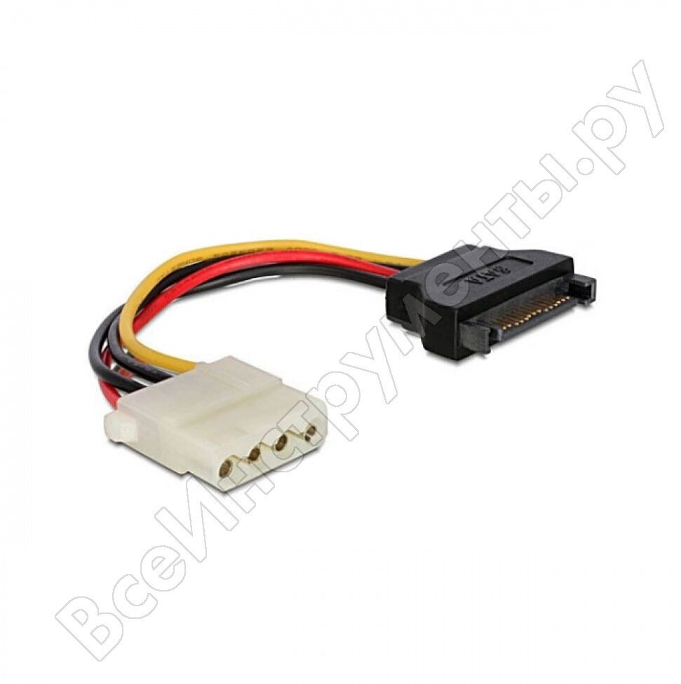 Cablexpert Кабель питания SATA 15см sata 15pin/molex 4pin пакет CC-SATA-PS-M