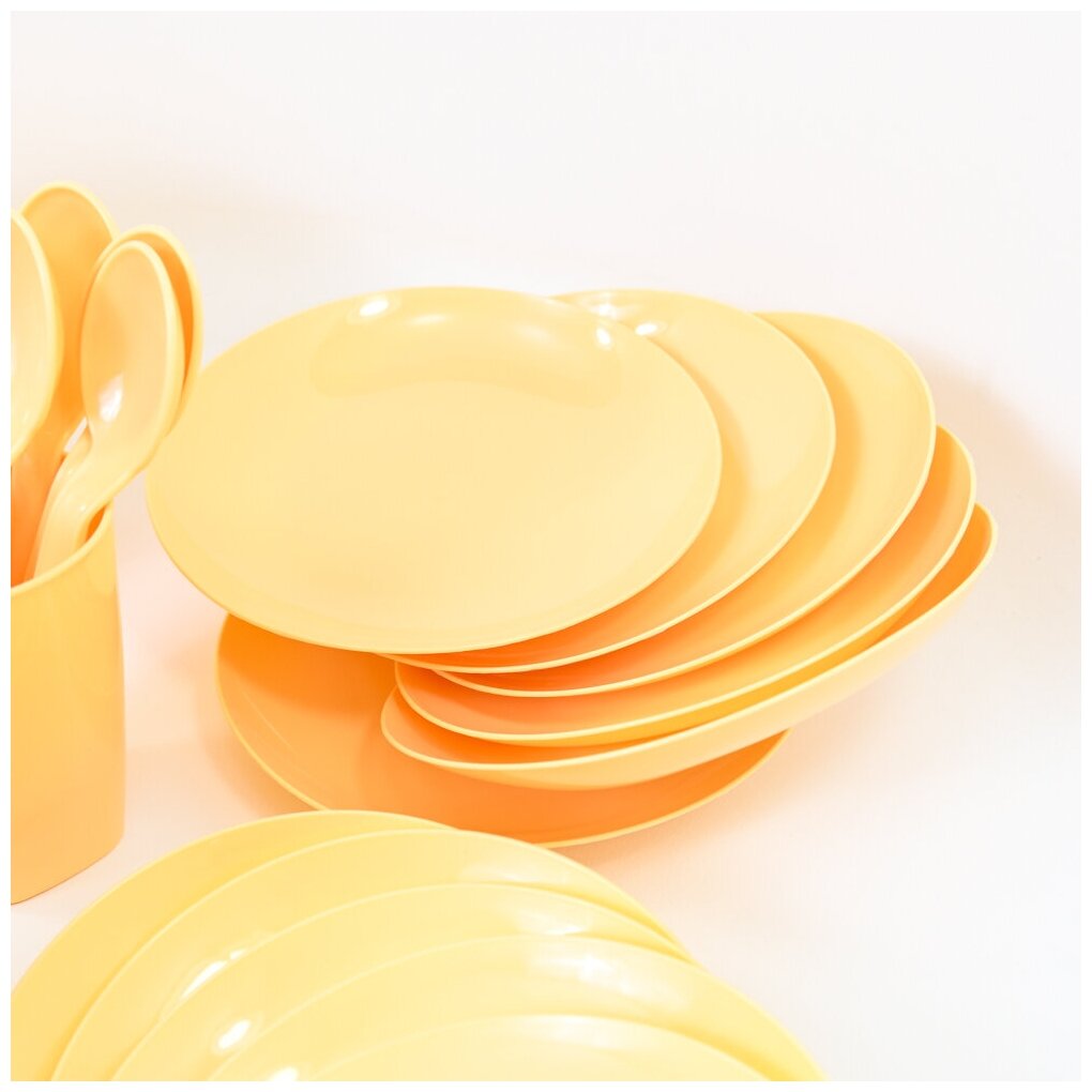 Набор посуды "Для пикника" на 6 персон, цвет бежевый - фотография № 6