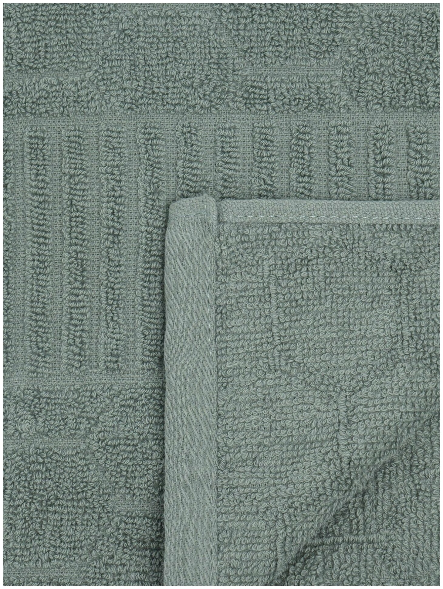 Полотенце банное махровое Зефир 70х130 см, 100% хлопок, 440 г/м2, цвет тёмно-зелёный - фотография № 2