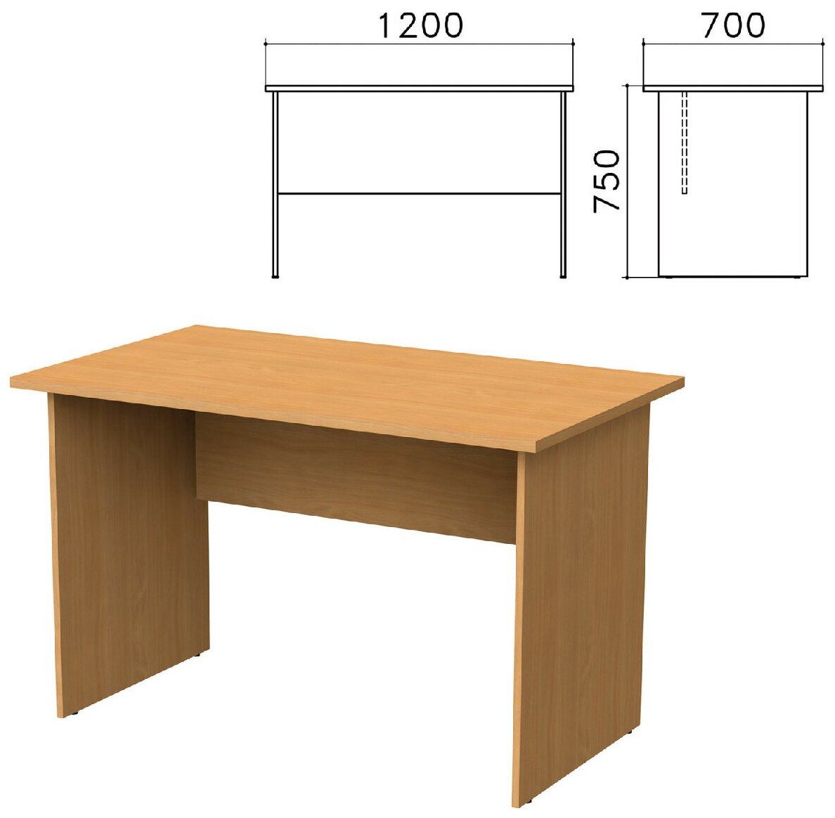 Стол письменный "Монолит", 1200х700х750 мм, цвет бук бавария, СМ1.1 - фотография № 2