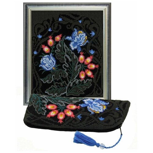 фото Набор для вышивания крестом риолис / riolis «панно/очечник "старая сказка"» 17*20 см 12 цветов (1594ас)