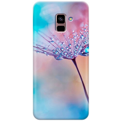 фото Ультратонкий силиконовый чехол-накладка для samsung galaxy a8+ (2018) с принтом "капелька на одуванчике" gosso