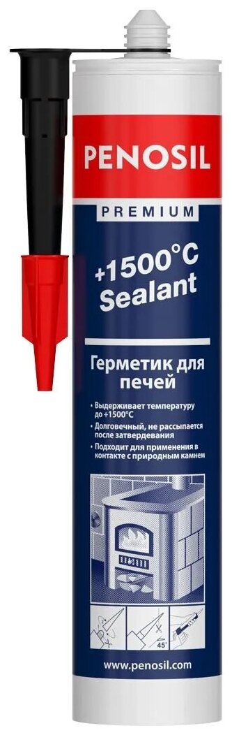 Герметик термостойкий PENOSIL Premium +1500 °C Sealant силикатный 280мл H1241