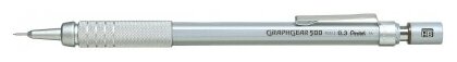 Карандаш автоматический "Pentel" Graphgear 500 профессиональный 0.3 мм PG513-E HB серебряный