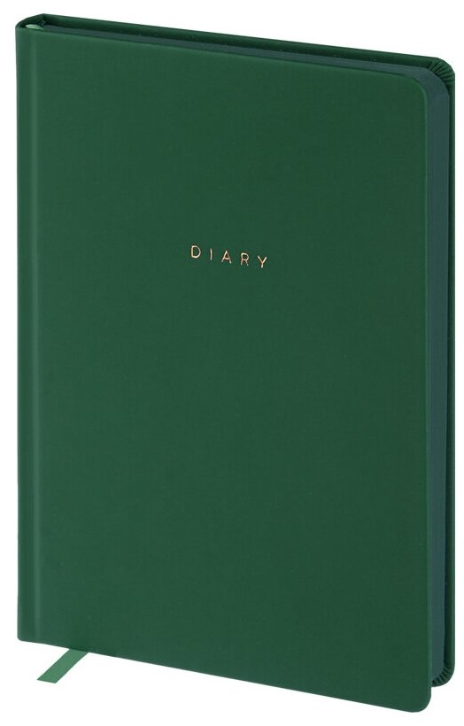 Ежедневник недатир. A5, 136л, кожзам, OfficeSpace "Grace", зеленый, цветной срез