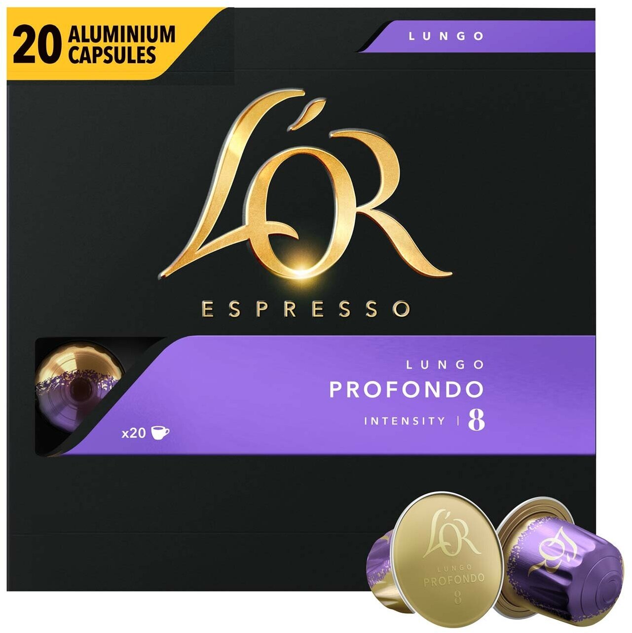 Кофе в алюминиевых капсулах L'Or Espresso Lungo Profondo, для системы Nespresso, 20 шт