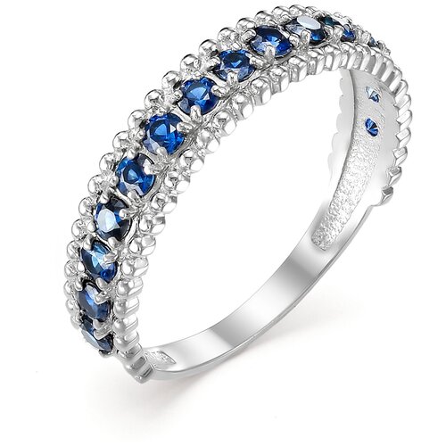 фото Алькор кольцо с 15 сапфирами из белого золота 12585-202, размер 16.5