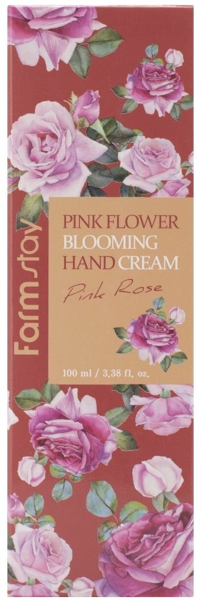 Крем для рук с экстрактом розы FarmStay Pink Flower Blooming Hand Cream Pink Rose, 100мл - фото №11