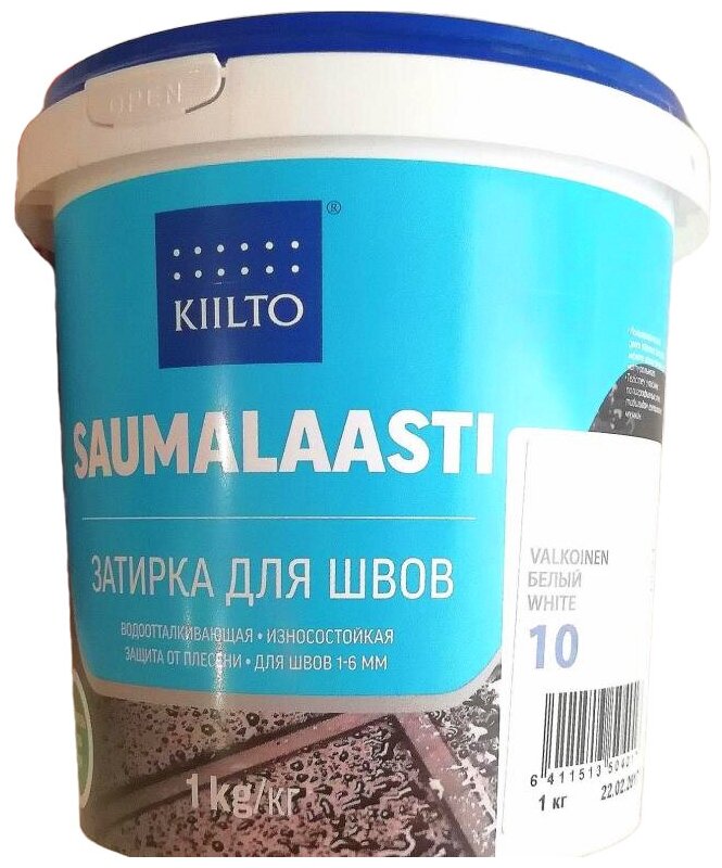 Kiilto Saumalaasti Затирка 10, 1кг, белый T3504.001