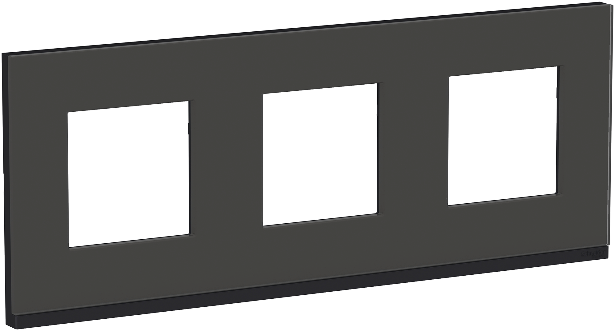 UNICA PURE рамка 3-постовая, горизонтальная, черное стекло/антрацит NU600686