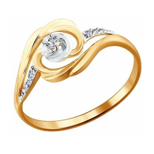 фото Золотое кольцо sokolov 1011419 с бриллиантом diamant-online