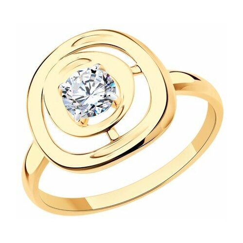 Кольцо Diamant online, золото, 585 проба, кристаллы Swarovski, размер 17 кольца swarovski 5184317