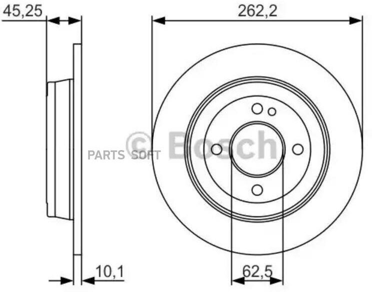 BOSCH 0986479A44 Диск тормозной