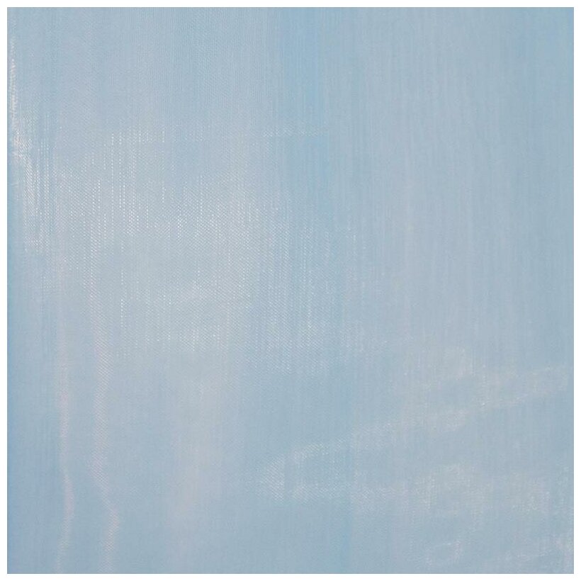 Штора тюль 145х260 см, органза, цвет голубой, на шторной ленте, 100% полиэстер - фотография № 8