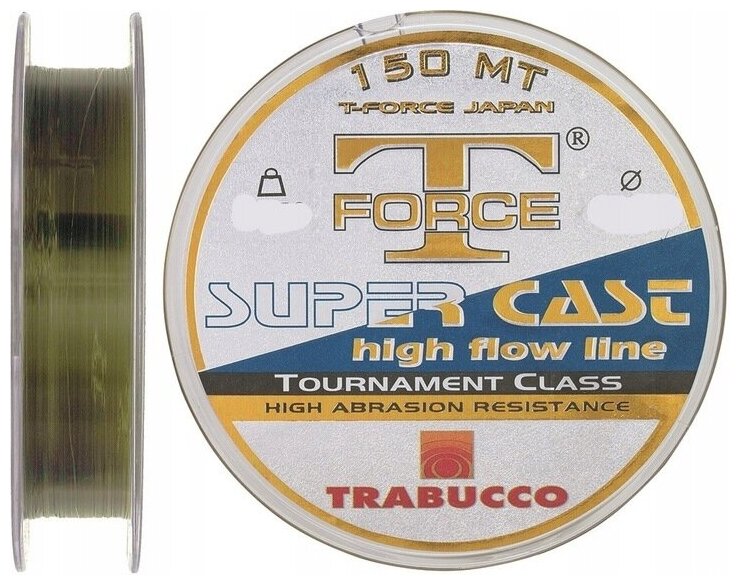 Леска Trabucco T-FORCE Tournament SUPER CAST (150 м 0.255 мм 8.35 кг) цв. Прозрачный