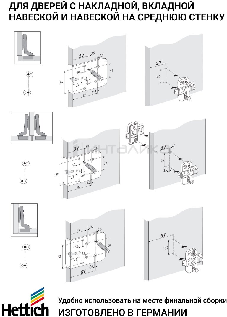 Разметочный шаблон HETTICH BlueJig Hinge для петель пр-во Германия - фотография № 2