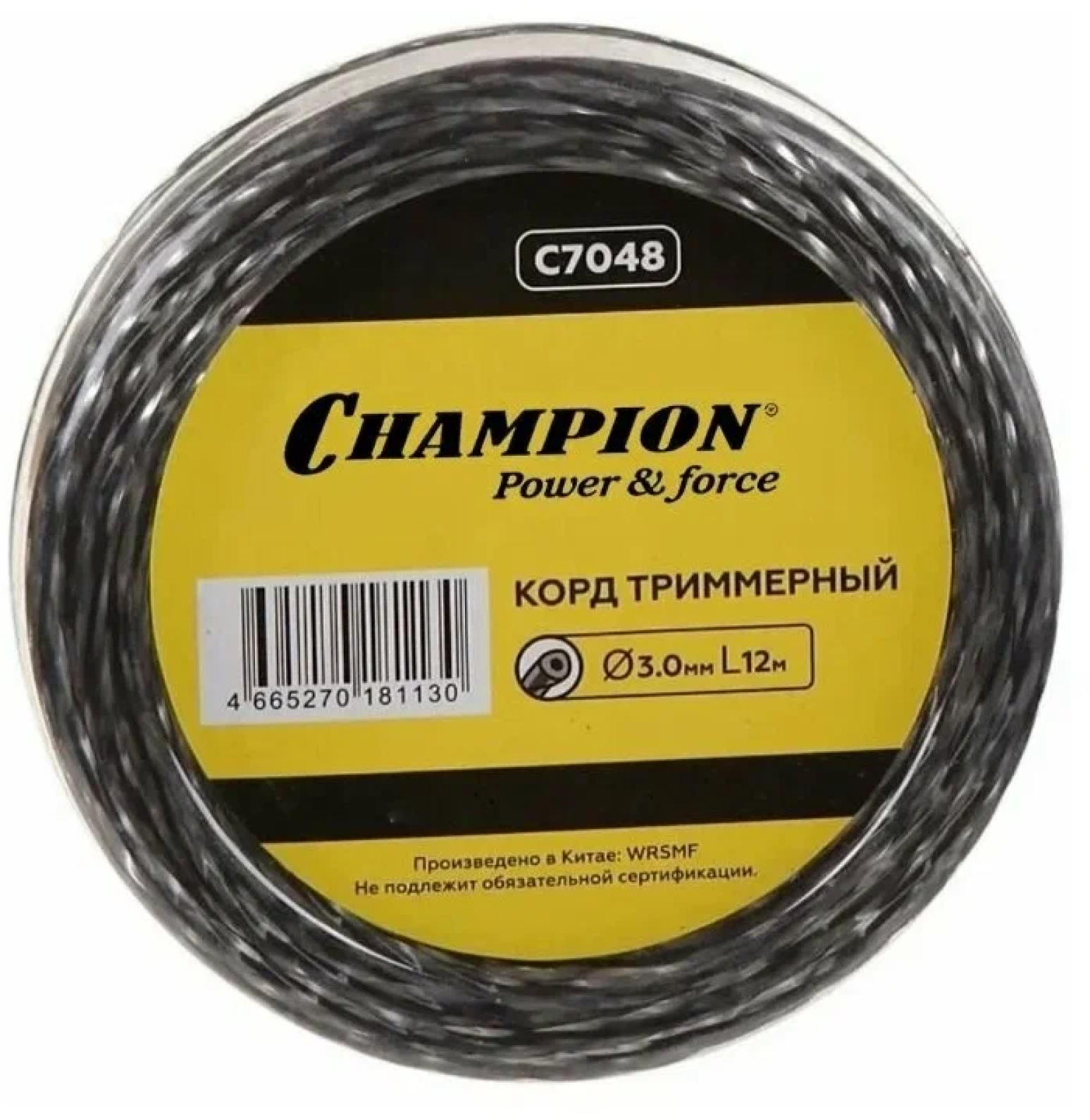 Корд трим. CHAMPION Tri-Twist 30мм*12м витой треугольник С7048