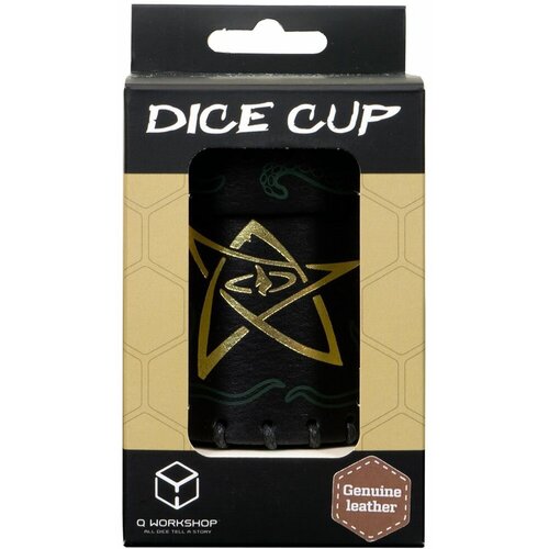 Кожаный стакан для перемешивания кубиков - Call of Cthulhu Black & green-golden Leather Dice Cup