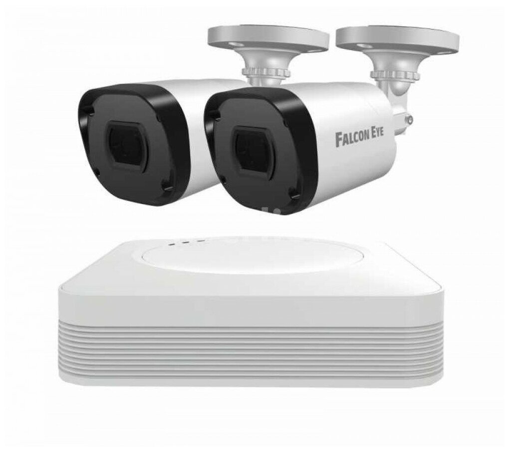 Falcon Eye FE-104MHD KIT Light SMART Комплект видеонаблюдения 4-х канальный гибридный(AHD, TVI, CVI, IP, CVBS) регистратор; Видеовыходы: VGA; HDMI; Видеовх