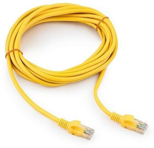 Cablexpert Патч-корд UTP PP12-5M Y кат.5e, 5м, литой, многожильный жёлтый