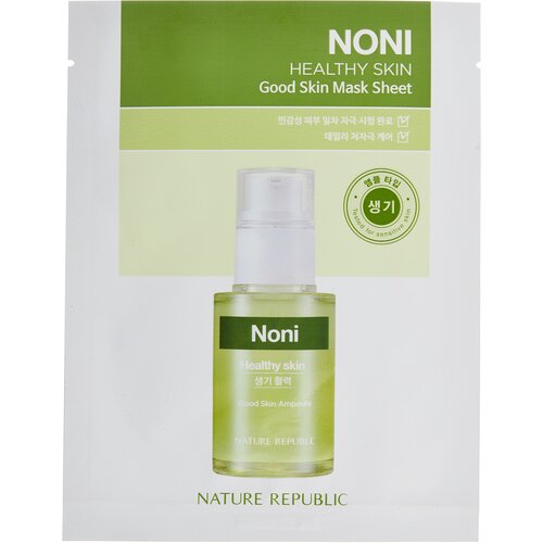 NATURE REPUBLIC Тканевая маска с экстракто супер-фуда нони Good Skin Noni Mask Sheet, 24 мл ампульная тканевая маска для лица с экстрактом нони noni energy ampoule mask 5 25мл маска 5шт