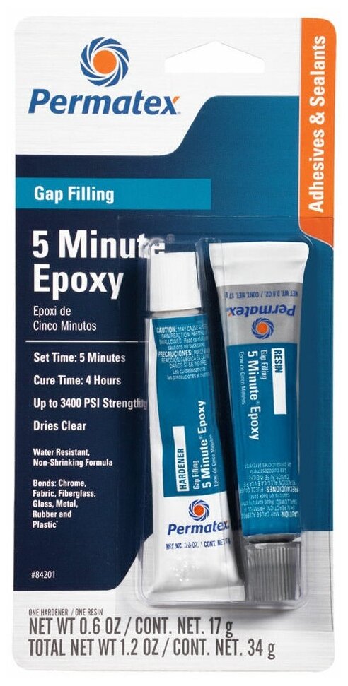 Клей клей эпоксидный многофункциональный Permatex 5 minute gap filling epoxy Permatex 84201