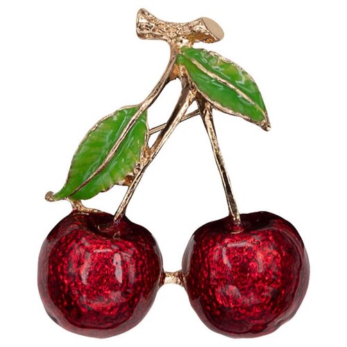 фото Брошь бижутерная вишенки (замок-булавка, красный) 12-56185 otokodesign