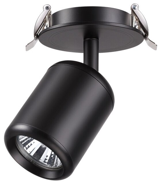 Встраиваемый светильник Novotech Pipe 370451, GU10, 50Вт, кол-во ламп:1шт, Черный