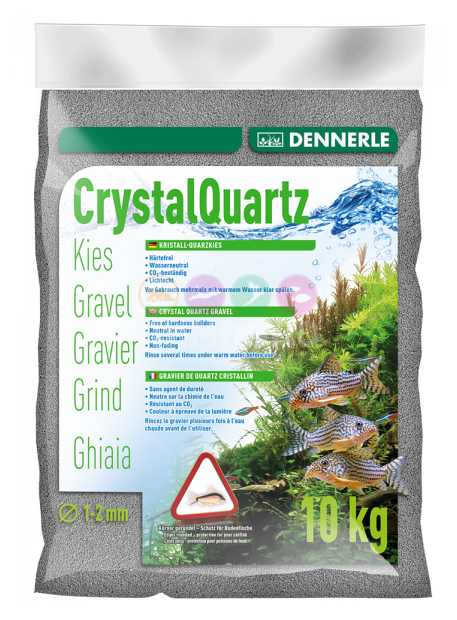 Грунт для аквариума Dennerle Crystal Quartz Gravel темно-серый 1 – 2 мм (10 кг) - фотография № 8