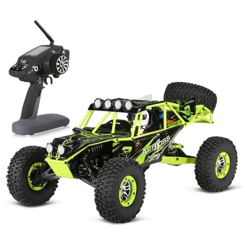 Багги WL Toys 10428, 1:10, 40 см, зеленый/черный багги losi 1 16 mini b brushed rtr 2wd жёлтый белый