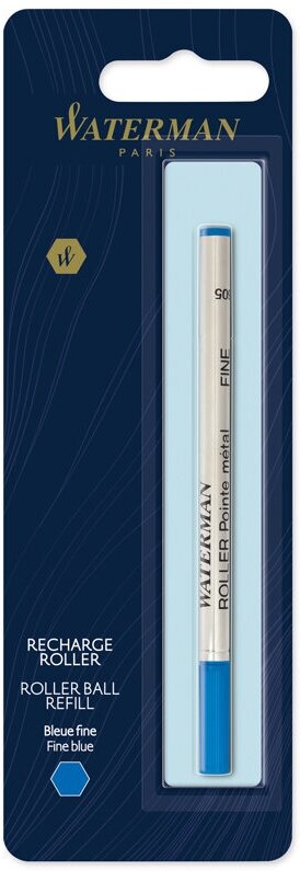 Стержень для роллера Waterman синий, 0,8мм, метал. корпус, блистер