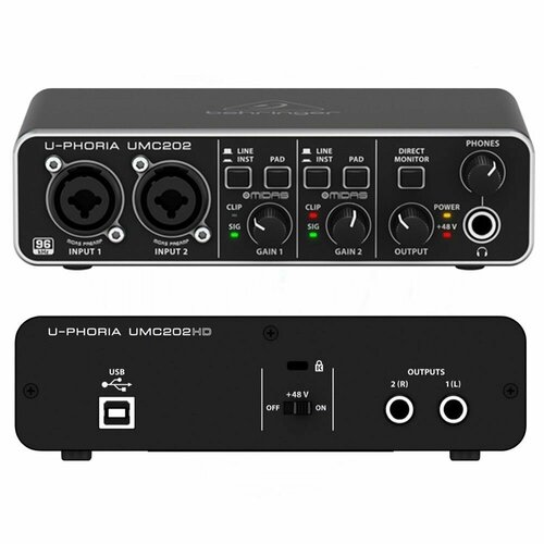 Внешняя звуковая карта (аудиоинтерфейс) Behringer U-PHORIA UMC202HD