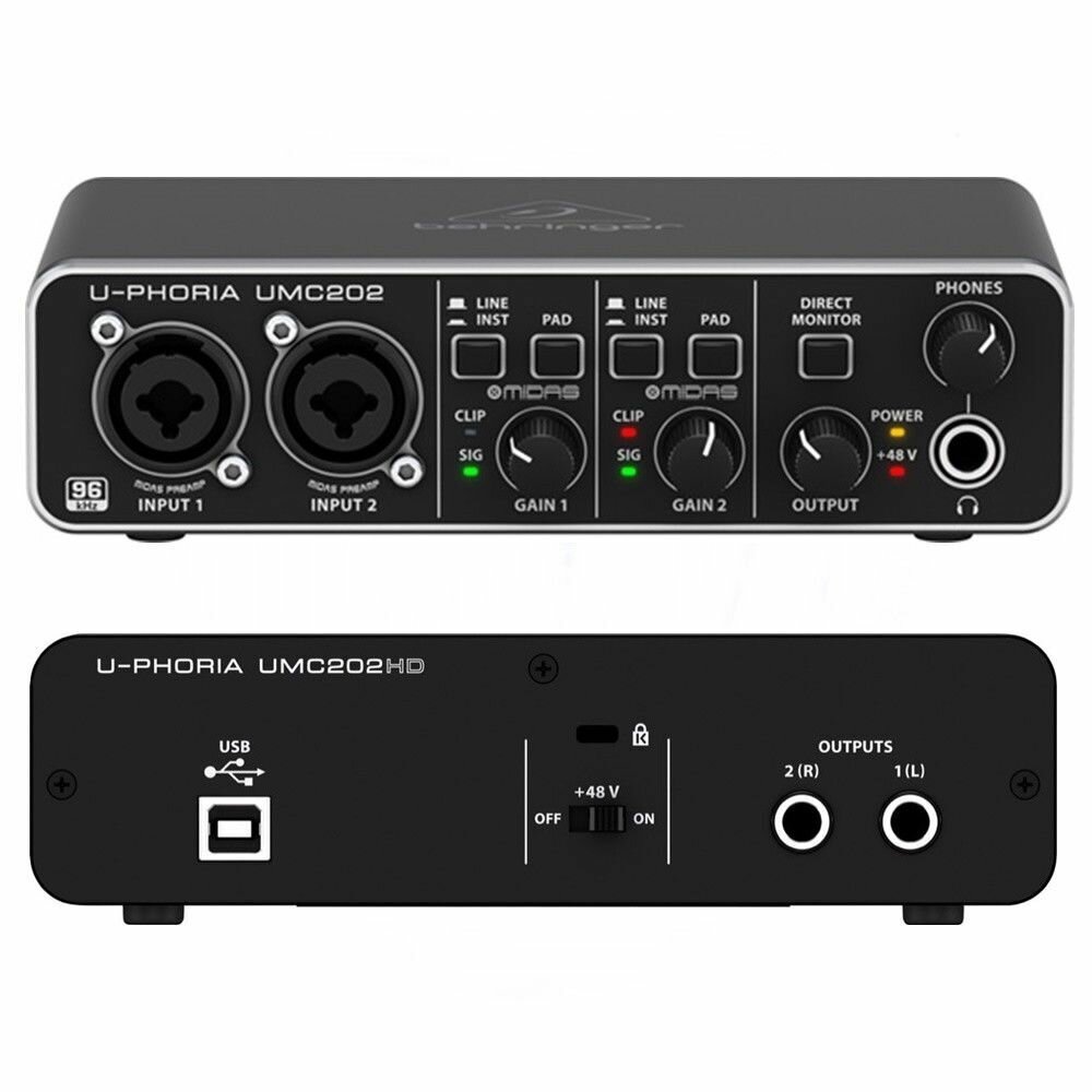 Внешняя звуковая карта (аудиоинтерфейс) Behringer U-PHORIA UMC202HD