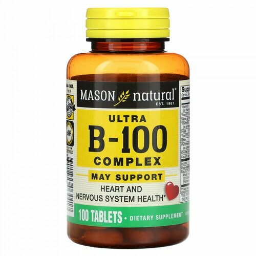 Mason Natural, Ultra B-100 Complex, 100 Tablets