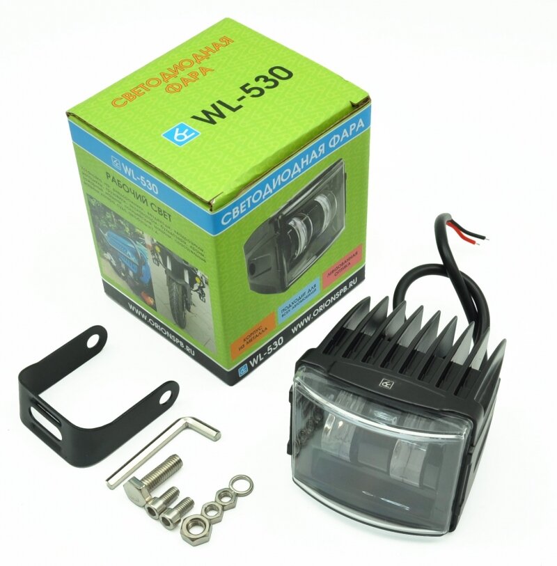 Светодиодная фара WL-530 (кв. мет. корп, LENS, 2 LED, 30W) — фото 9